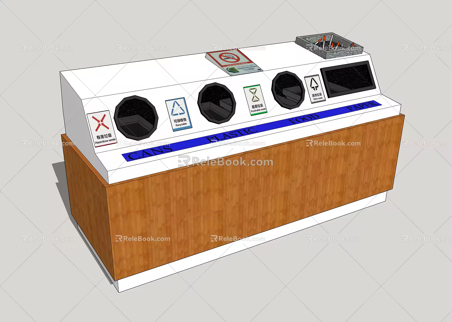 Modern garbage can garbage transfer station 3d model