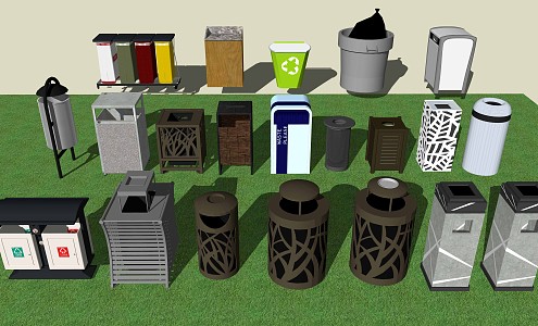 Modern trash can 3d model