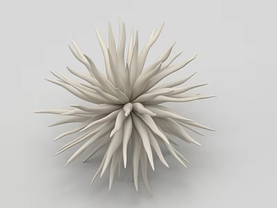 White Spiky Radial Design Ornament Decoration Set for Modern Home Decor Accent 3d model