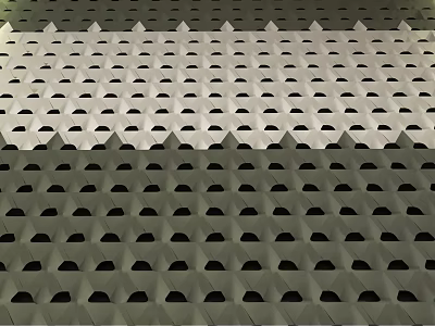 Modern Interior Wall With Geometric Perforated Pattern And Textured 3D Surface Design 3d model