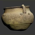 Ancient Artistic Carved Pottery Jar With Intricate Patterns And Decorative Handles