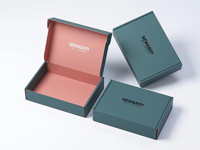 NEWEADY Decorative Ornament Set for Home Decoration with Green Box and Pink Lining 3d model