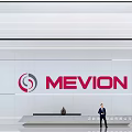 MEVION Front Desk Reception With Modern Staff And Brand Logo In Contemporary Lobby Area
