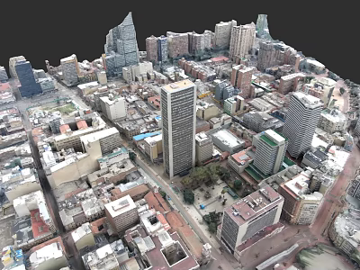Aerial View of City Buildings with Modern High Rises and Diverse Architecture 3d model