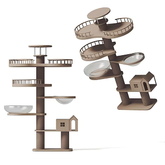 Modern cat climbing frame 3d model