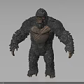 Giant Gorilla With Shaggy Rough Fur Large Muscular Body And Chest Tribal Patterns 3D Rendering