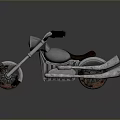 Shiny Silver Motorcycle With Brown Leather Seat Black Handlebars And Chrome Exhaust Pipes