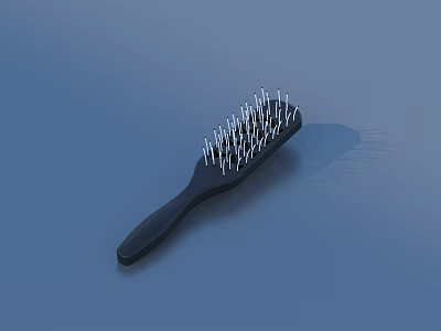 Black Handle Hair Comb With Metal Bristles For Daily Grooming Needs 3d model