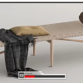 Nordic Bed End Stool Rattan Bed End Stool Bench 3d model