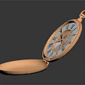Elegant Open Copper Colored Pocket Watch With Roman Numeral Dial And Mechanical Design