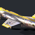 Yellow Accented Gray U.S. Air Force Fighter Jet With Sharp Nose And Aerodynamic Design 3d model