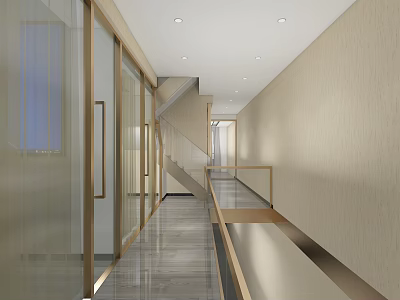 Modern Corridor Office Area Corridor 3d model