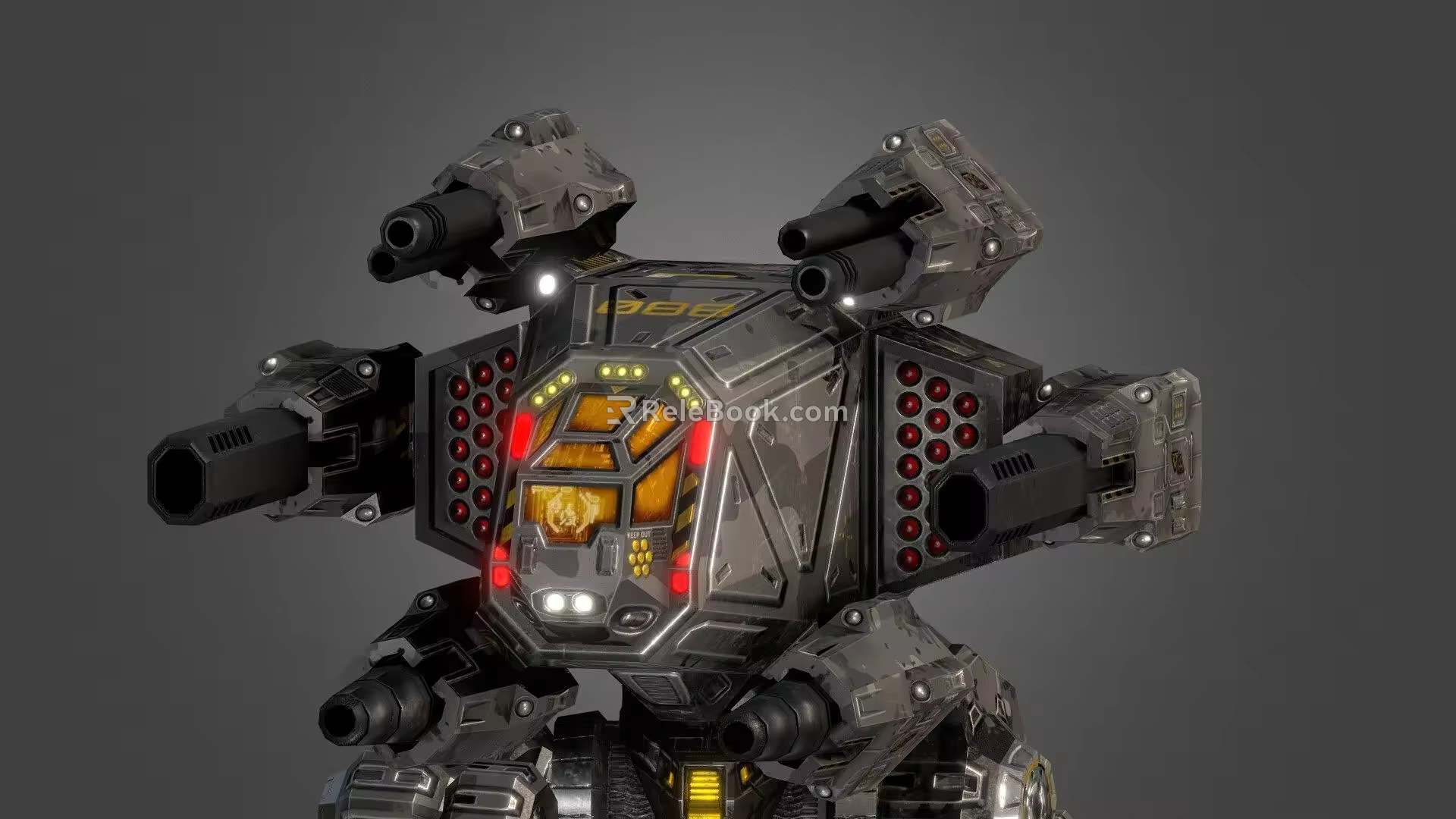 Weapon animation mecha 3d model