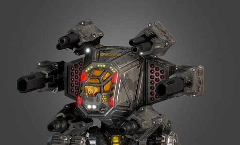 Weapon animation mecha 3d model