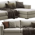 Modern Sectional Sofa Designs With Pillows Blanket Multiple Colors And Styles 3d model