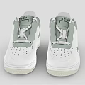 White And Gray Casual Sneakers With Lace Up Design And Brand Logo Details