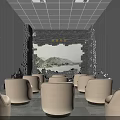 Modern Movie Theater Interior With Plush Seats Large Projection Screen And Ambient Lighting