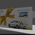 Volkswagen Eos Scirocco Heart Shaped Photo Check in Spot With Yellow Bow Grass Background