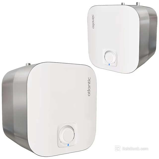 Atlantic Residential Water Heaters In White Stainless Steel With Control Knob Design 3d model 