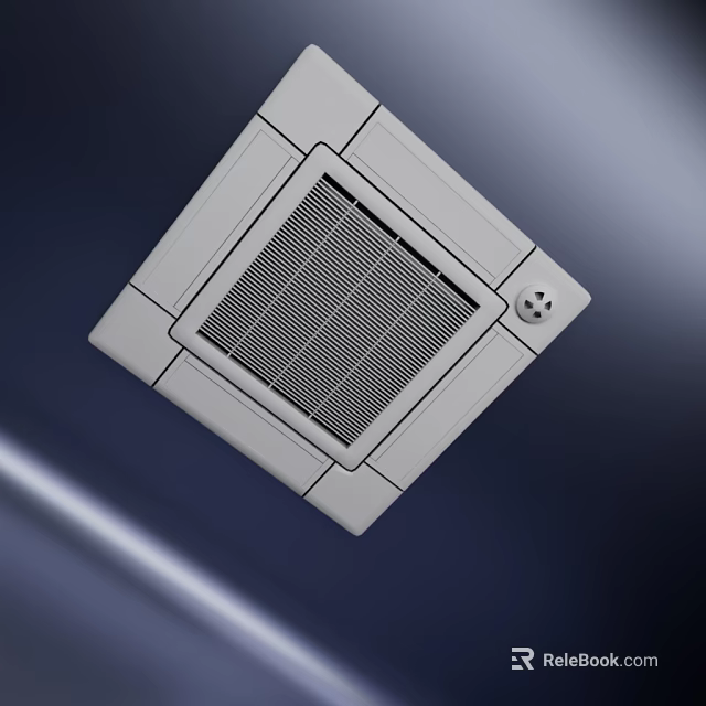 Ceiling Mounted Air Conditioner Fan with Grille Design and Control Panel 3d model 
