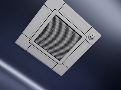 Ceiling Mounted Air Conditioner Fan with Grille Design and Control Panel 3d model