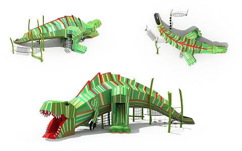 Modern slide dinosaur amusement slide equipment 3d model