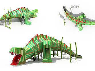 Modern slide dinosaur amusement slide equipment 3d model