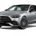 Silver Mercedes Benz Sedan With Modern Front Grille Headlights And Alloy Wheels