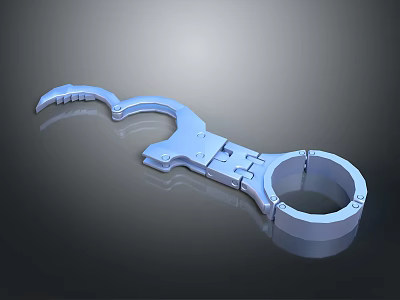 Silver Metal Handcuffs With Durable Design For Household Security And Safety Use 3d model