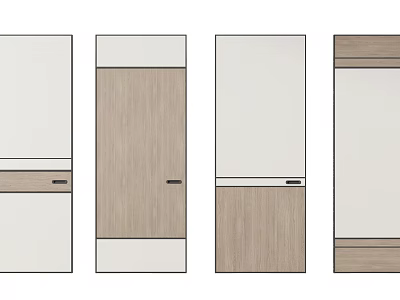Modern Kitchen Cabinet Door Designs With Wood And White Panel Combinations 3d model