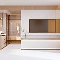 Modern Light Luxury Hotel Double Room Combination 3d model