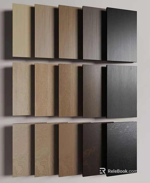 Various Wooden Wall Panels with Different Colors and Textures Sample Collection for Interior Use 3d model