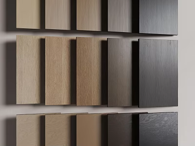 Various Wooden Wall Panels with Different Colors and Textures Sample Collection for Interior Use 3d model