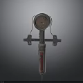 Industrial Measuring Instrument With Metal Structure Gauge Dial Red Indicator And Side Brackets