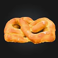 Freshly Baked Golden Pretzel With Salted Crust And Twisted Shape