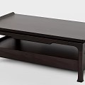 Minimalist Wooden Coffee Table With Rectangular Top And Open Lower Shelf 3d model