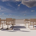 Simple Wooden Leisure Chair And Table Set For Modern Home Interior Design