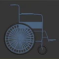 Blue Wheelchair Featuring Classic Design Large Rear Wheels Small Front Casters Armrests And Footrests