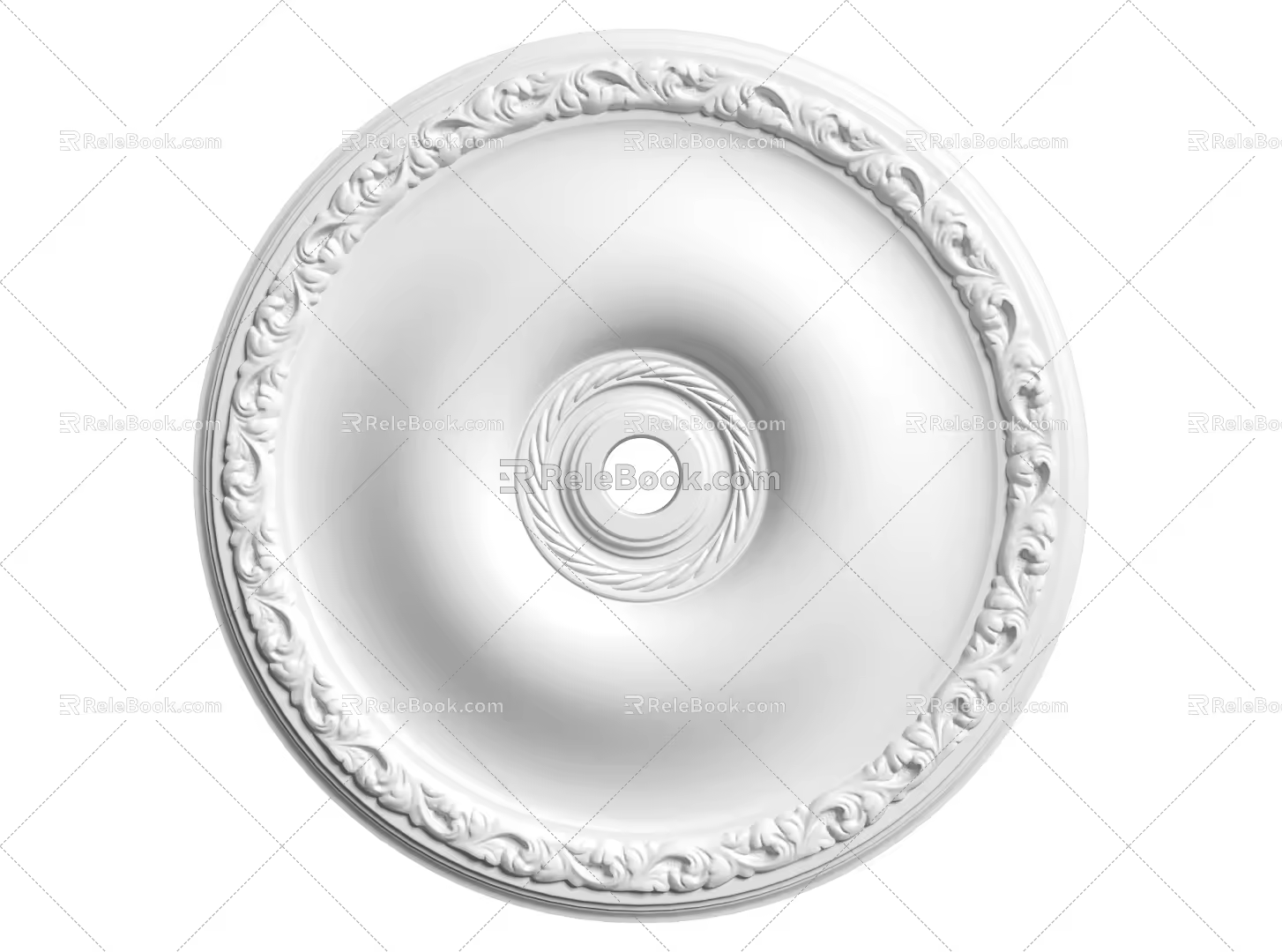 European-style lamp panel gypsum component carved 3d model