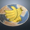 Banana Bananas Fruit Plate 3d model