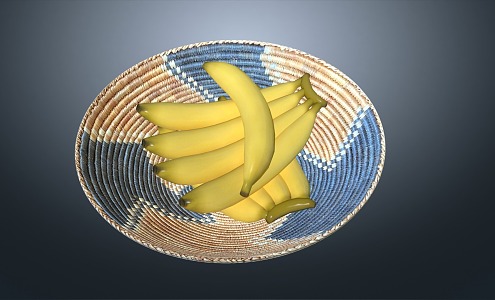 Bananas Fruit Plate 3d model