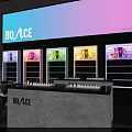 Bounce Modern Store Featuring Neon Lights Display Screens Product Displays And Tables Chairs