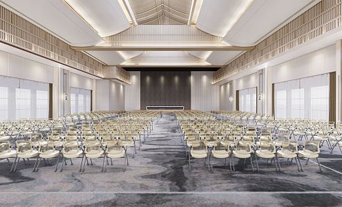 New Chinese-style Conference Hall Report Hall 3d model