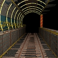 Train Tunnel Time Train Station Track Tunnel Aisle Space Station Cyberpunk Tunnel 3d model