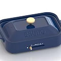 BRUNO Blue Multi Functional Electric Cooker With Square Design Yellow Knob And Lid Handles
