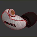 Shure White In Ear Computer Earphones With Black Earbud And Gold Connector