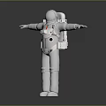 Detailed Astronaut In White Spacesuit With Arms Outstretched For Space Exploration
