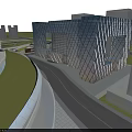 Aerial View Urban Planning With Modern Buildings Road Network And Green Spaces