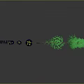 Green Spiral Plants With Yellow Stems And Spherical Structures On Dark Reflective Background