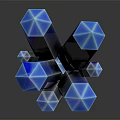 Illuminated Color Gradient Crystal Shape Decorative Ornament Set For Home Decor
